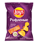 Чипсы картофельные Lay’s рифленые со вкусом лосось сливочный соус 140г