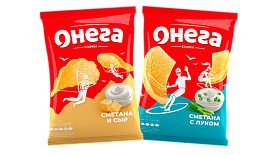 Снеки «Онега» со вкусом сметаны с луком/сметаны и сыра, 70г